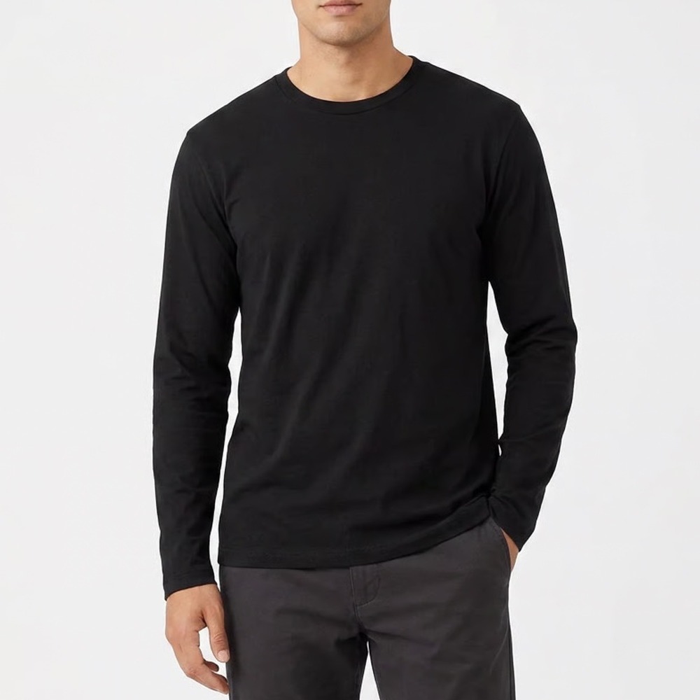 Fresh Clean Tees T-Shirt Mens 2XL Black Cotton Crew Neck Long Sleeve Pullover